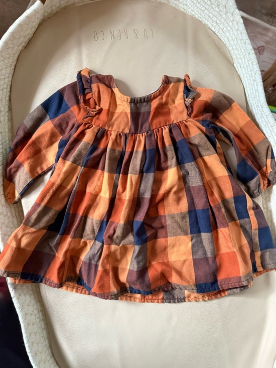 The Children's Place Other - 3 for$25 The Children's Place Orange, Navy & Brown Plaid Long-Sleeve
